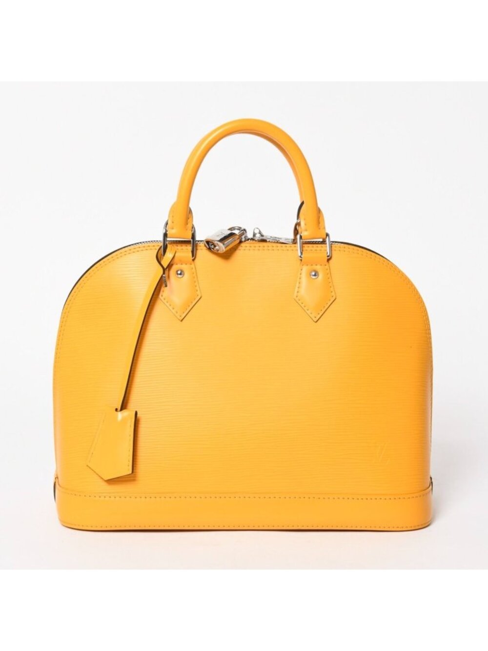 Louis Vuitton Alma Handbag Epi Leather Yellow Silver